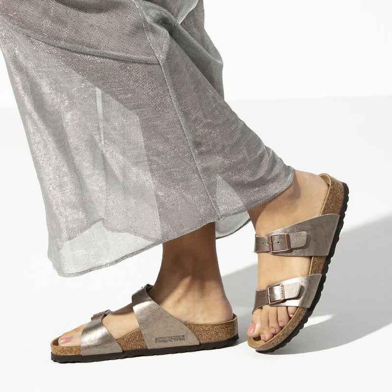 Birkenstock Sydney Graceful Birko-flor Sandaler Dame Sølv | DK 360JPQ